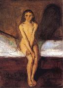 Edvard Munch Puberty oil painting